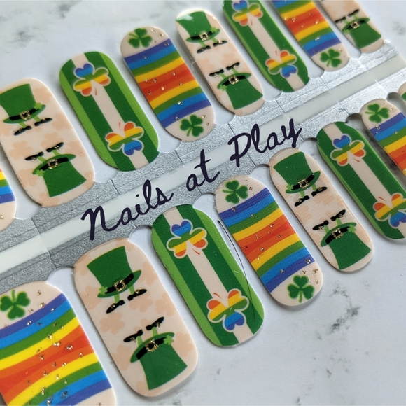 5 for $15 Nail Wraps- St Patrick's Rainbow - Picture 2 of 6